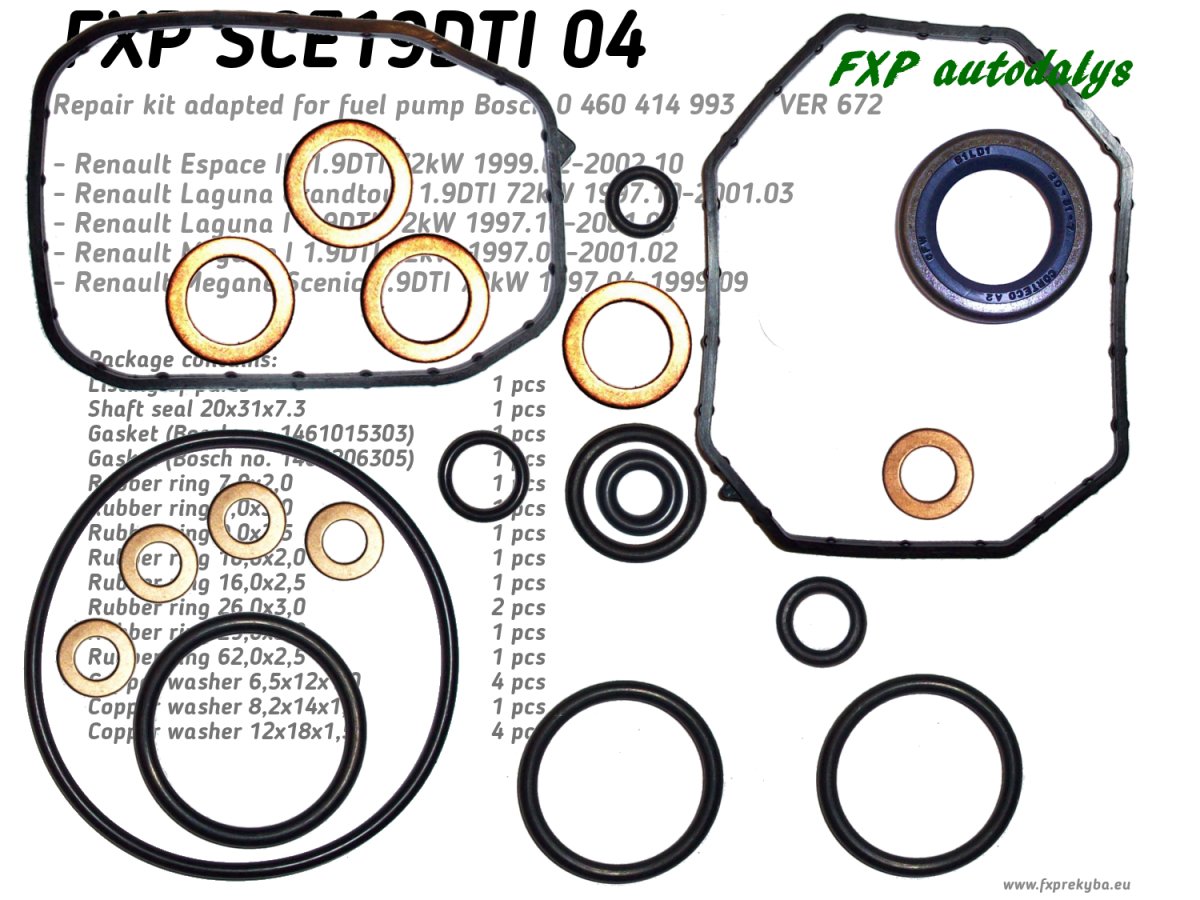 Fuel pompe 0 460 414 993 repair KIT